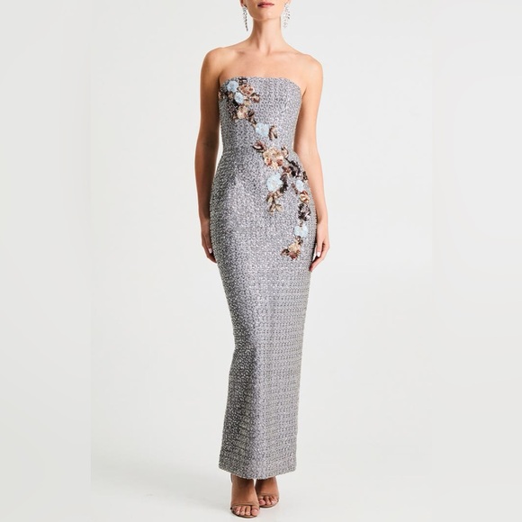 Helsi Dresses & Skirts - Helsi | Silvia Floral Sequin Strapless Cocktail Dress